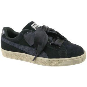 Puma Suede Heart Safari Black Womens Sneakers 364083 03